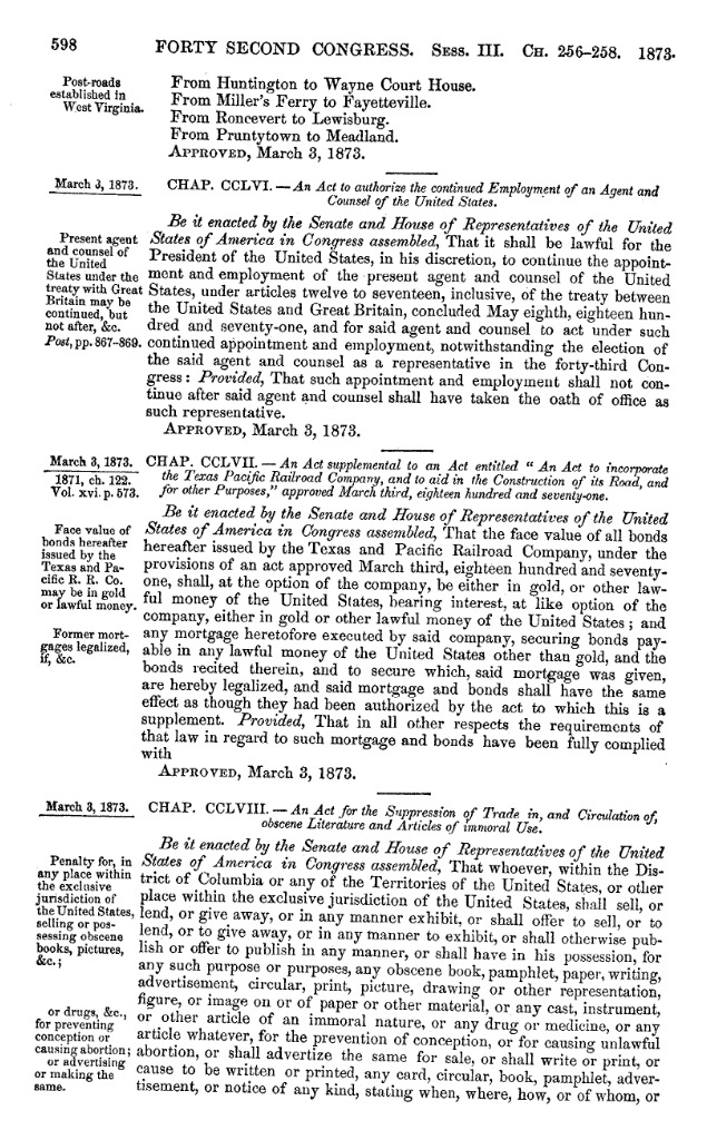 U.S. Statutes at Large, Volume 17 (18711873), 42nd Congress. · Santa