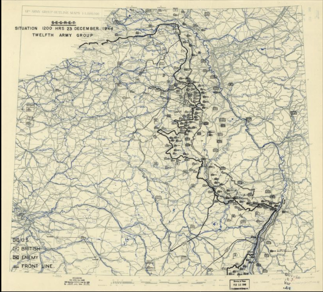 [December 23, 1944], HQ Twelfth Army Group situation map. · Santa Clara ...