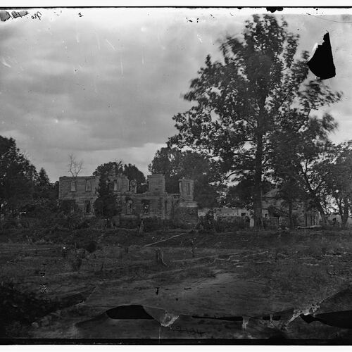 Fredericksburg, Virginia (vicinity). The Barnard house below Fredericksburg, destroyed during the first battle