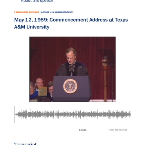 May 12, 1989_ Commencement Address at Texas A&M University _ Miller Center.pdf