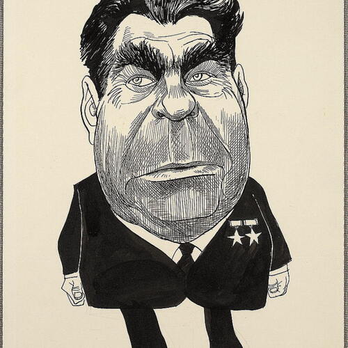 Caricature of Leonid Brezhnev