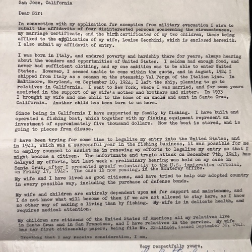 Cecchini Letter to Commanding General, 1942.jpg