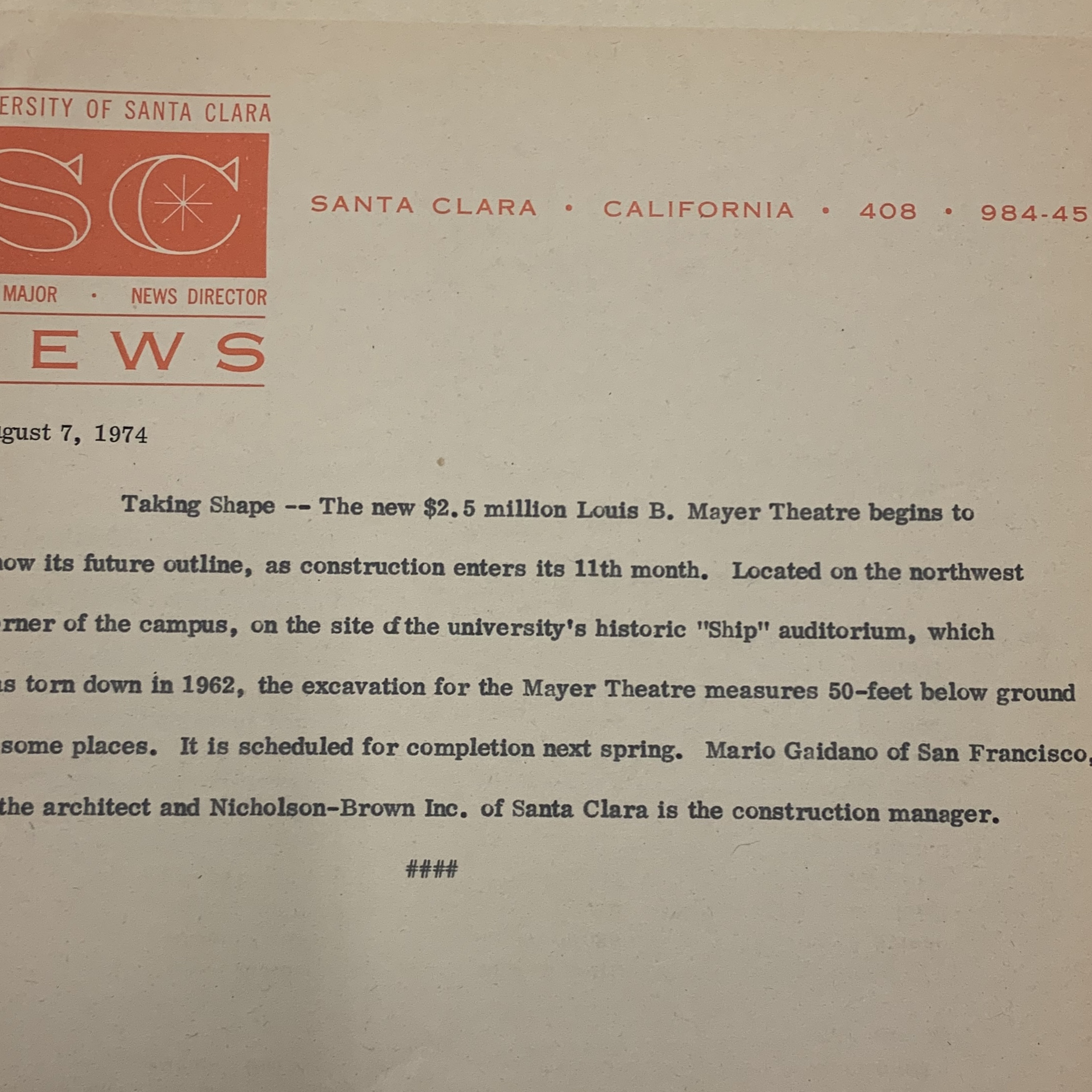 Mayer Theatre News Report 1971
