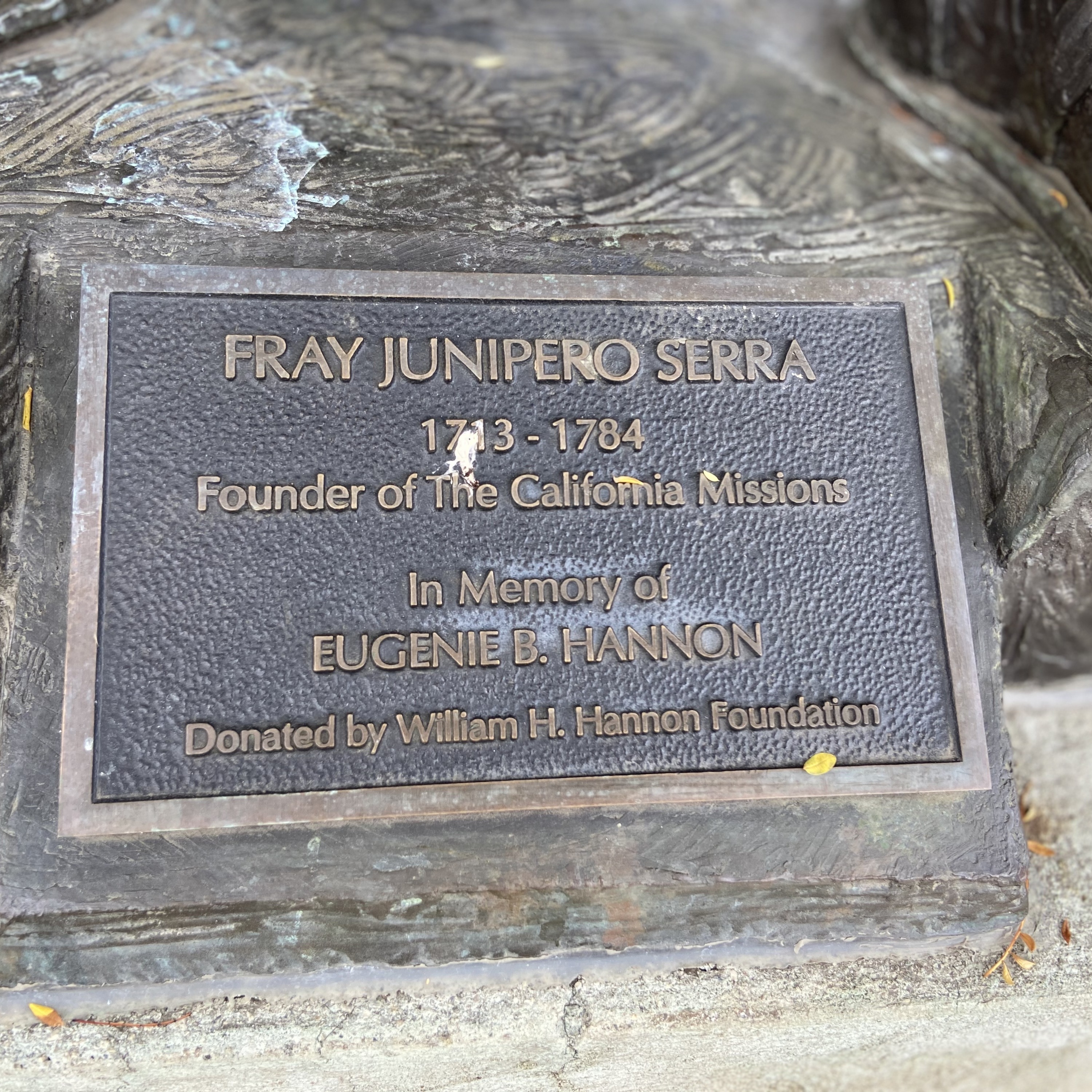Fray Junipero Serra plaque