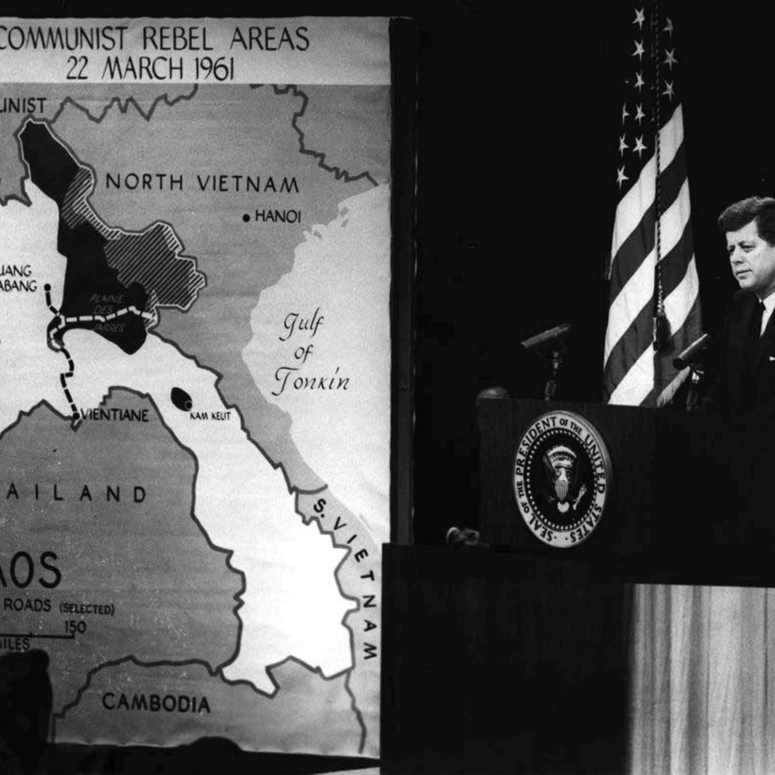 Kennedy and Presentation of Map of Vietnam